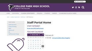 
                            5. Staff Portal Home - College Park High School - School Loop - Mdusd Staff Portal