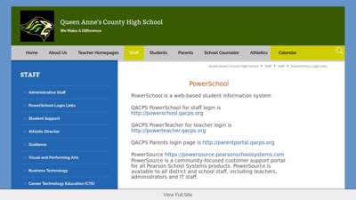 Staff / PowerSchool Login Links - Queen Anne's County ...