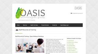 
Staff Records & Training - Oasis Technologies Group, LLC
