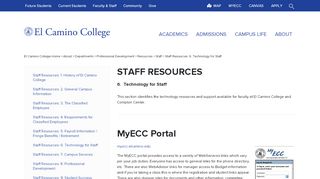 
                            7. Staff Resources: 6. Technology for Staff - El Camino College - El Camino College Myecc Portal