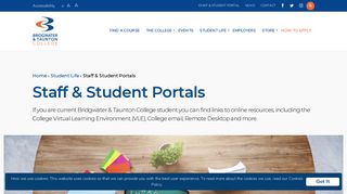 
                            6. Staff & Student Portals - Bridgwater & Taunton College - Bridgwater College Portal