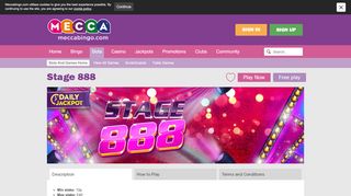 
                            6. Stage888 | Slots | Mecca Bingo - Mecca Bingo Portal Online Slots