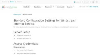 
                            4. Standard Configuration Settings for Windstream Internet Service - Windstream Business Net Portal Proxy