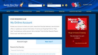 Star Rewards Club Account Login - Santa Ana Star Casino Hotel - Star Casino Portal