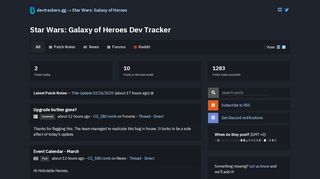 
                            6. Star Wars: Galaxy of Heroes Dev Tracker | devtrackers.gg - Star Wars Galaxy Of Heroes Portal Problems