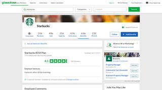 
                            4. Starbucks Employee Benefit: 401K Plan | Glassdoor - Starbucks 401k Sign Up