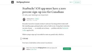 
                            8. Starbucks' iOS app must have a zero percent sign-up rate for ... - Starbucks Sign Up Canada