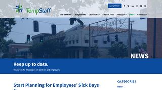 
Start Planning for Employees' Sick Days Now - TempStaff  
