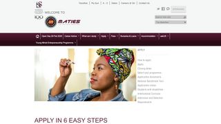 
                            9. Start your application journey - Stellenbosch University - Maties Portal