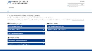 
                            4. Startseite — Service Portal Universität Koblenz · Landau - Im Portal Uni Koblenz