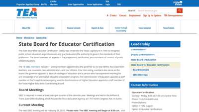 
                            4. State Board for Educator Certification Texas Education ...