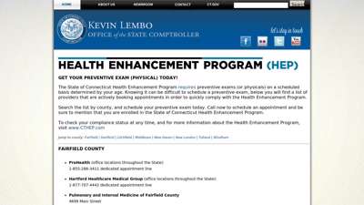 State of Connecticut HEALTH ENHANCEMENT PROGRAM (HEP)