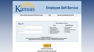 
State of Kansas Employee Self Service - Kansas.gov
