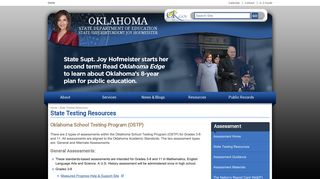 
                            6. State Testing Resources | Oklahoma State Department of ... - Http Oklahoma Measured Progress Org Student Portal