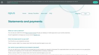 
                            3. Statements and payments - opus - Opus Credit Card Uk Portal