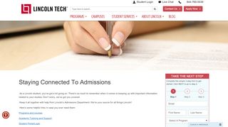 
                            4. Staying Connected To Admissions | Lincoln Tech - Student Portal Lincoln Tech Login