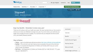 
                            9. Staywell - WellCare - Staywell Medicaid Portal