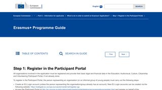 Step 1: Register the organisation | Erasmus+ - Erasmus Participant Portal Portal