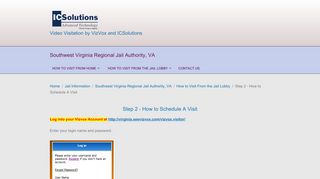 
                            4. Step 2 - How to Schedule A Visit | Video Visitation by VizVox ... - Vizvox Portal Swvrja