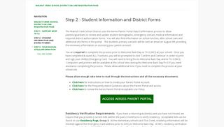 
                            5. Step 2 - Student Information and District Forms - On Line Registration - Aeries Portal Wci