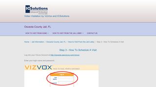 
                            4. Step 3 - How To Schedule A Visit | Video Visitation by VizVox ... - Osceola County Jail Visitation Portal
