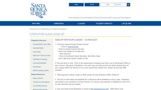 
                            3. Steps for Class Sign-up - Santa Monica College - Class Sign Up