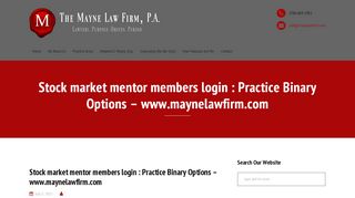 
                            3. Stock market mentor members login : Practice Binary Options ... - Stockmarketmentor Members Portal