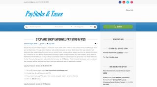 
                            5. Stop and Shop Employee Pay Stub & W2s | Paystubs & Taxes - Stop And Shop Employee Portal