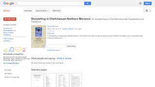
Storytelling in Chefchaouen Northern Morocco: An Annotated ...  
