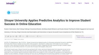 
                            7. Strayer University Applies Predictive Analytics to Improve Student ... - Strayer University 360 Portal