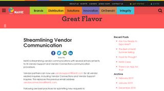 Streamlining Vendor Communication – KeHE Distributors, LLC - Kehe Vendor Portal