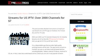 
                            8. Streams for US IPTV: Over 2000 Channels for $7 - Fire Stick ... - Streams R Us Portal