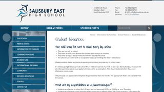 
                            3. Student Absences - Salisbury East High School - Sehs Parent Portal