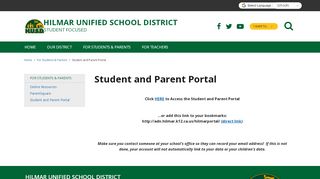 
                            1. Student and Parent Portal - Hilmar Unified School District - Hilmar Middle School Parent Portal