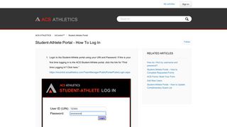 
Student-Athlete Portal - How to Log in – ACS ATHLETICS
