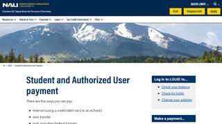 
                            2. Student & Authorized User Payment | Student & Departmental ... - Nau Access Card Portal