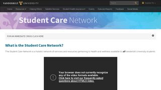
                            2. Student Care Network | Vanderbilt University - Student Care Portal