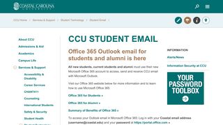 
                            2. Student Email - Coastal Carolina University - Coastal Carolina University Student Portal
