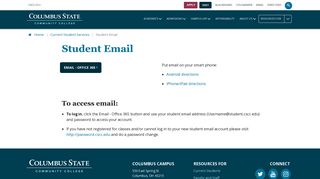 Student Email  Columbus State Community College