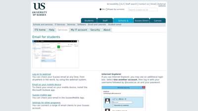 Student email : Email and calendar ... - University of Sussex