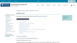 
                            3. Student email | The University of Auckland - Libraries and ... - University Of Auckland Student Portal