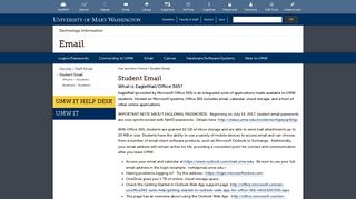 
                            2. Student Email - UMW IT - University of Mary Washington - Umw Email Portal