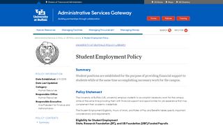 
                            2. Student Employment Policy - University at Buffalo - Ub Work Study Timesheet Portal
