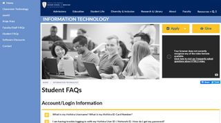 Student FAQs  Information Technology  Zucker School of ...