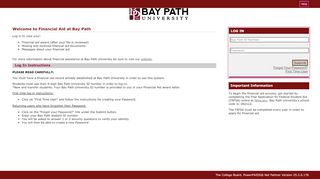 
                            4. (Student Financial Services) Student Log In - Bay Path ... - Bay Path University Portal