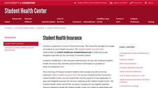 
                            9. Student Health Insurance - University of Houston - United Healthcare Student Insurance Portal