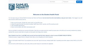 Student Health Portal - Samuel Merritt University - Smu Health Portal