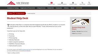 
                            8. Student Help Desk - Mt. Hood Community College - Mhcc Blackboard Portal