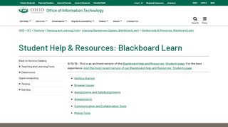 
Student Help & Resources: Blackboard Learn | Ohio University
