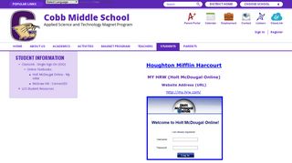 
                            4. Student Information / Holt McDougal Online - My HRW - My Hrw Com Portal Science